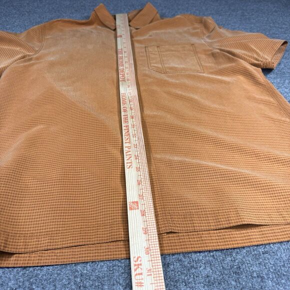 Royal Robbins Mens Relaxed Fit Desert Orange Pucker Short Sleeve Shirt Large - Picture 9 of 9